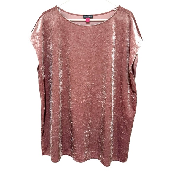 Vince Camuto Tops - Vince Camuto Velvet Drop Shoulder Top Rose Soft Girl Regency Luxury Women's 2X‎